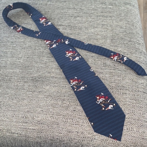 FIREMAN’S Necktie The Saturday Evening Post Norman Rockwell Fireman Dog Silk NEW - Picture 6 of 9